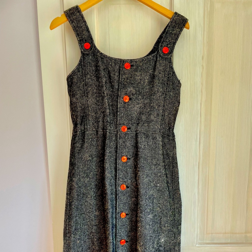 Vintage Courreges black with orange buttons jumper. Fully lined. US size 0-2.